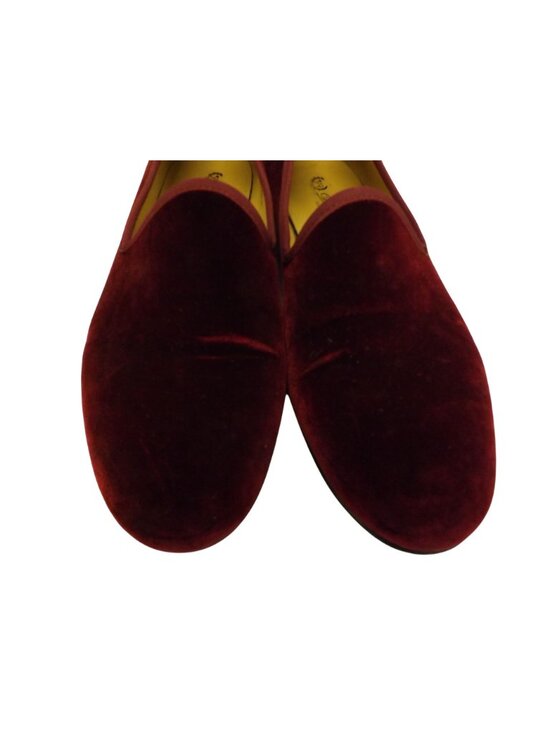 Del Toro Burgundy Velvet Loafers Mens Size 10 Made In Italy main image 5
